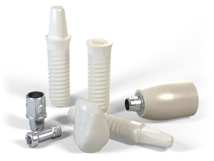 Straumann PURE Ceramic — sistem complet de implant ceramic din zirconiu cu componente protetice