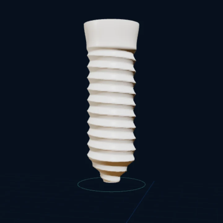 Implant dentar din zirconiu, alb, fără metal